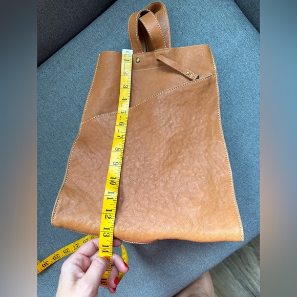 Sundance Leather Backpack Tote Bag Brown Minimalist Boho Handmade main image 7